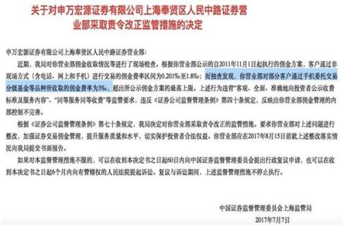 券商公示佣金率最低万二，却收千三，已被证监局处罚-东山笔记