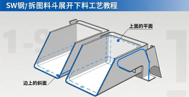 SW钣金拆图料斗展开下料教程-铆焊老刘铆工焊工笔记