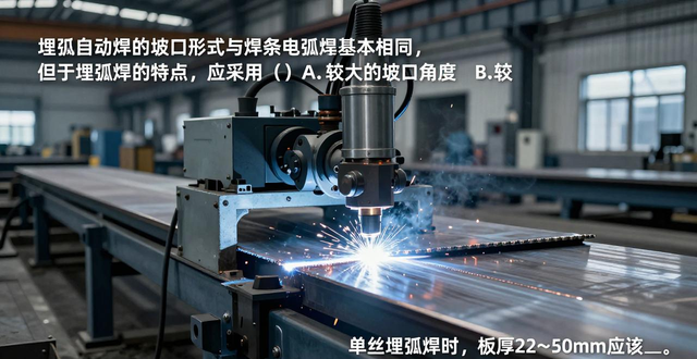 埋弧自动焊的坡口形式与焊条电弧焊基本相同,但由于埋弧焊的特点,应采用()A.较大的坡口角度B.较-铆焊老刘铆工焊工笔记