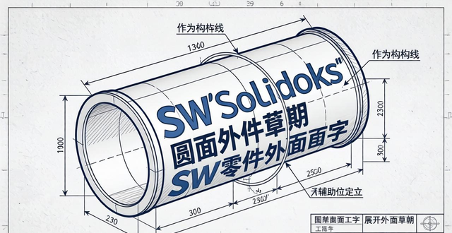 SW在圆柱(圆锥)面上写字-铆焊老刘铆工焊工笔记
