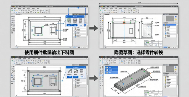 cad钣金展开出图_钣金分割命令拆分下料_钣金拆图案例分割命令应用