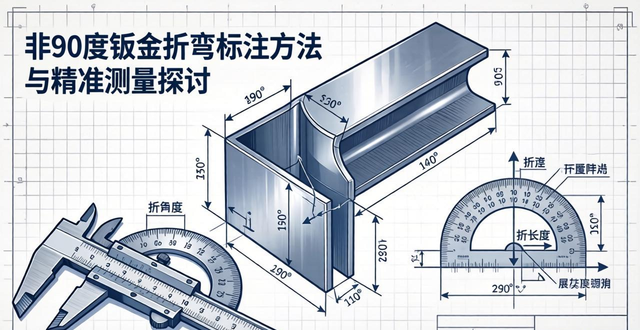 非90度钣金展开_非90度折弯边标注方法_精确测量非90度折弯边