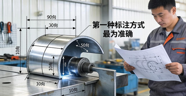 非90度折弯边标注方法_精确测量非90度折弯边_非90度钣金展开
