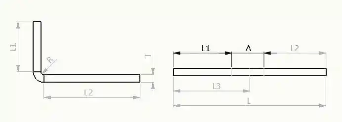 非90度钣金展开_折弯补偿法计算_钣金折弯算法