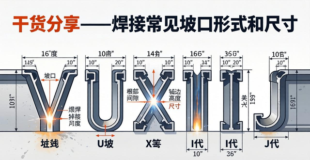常见焊接坡口类型及应用_焊接高度 坡口尺寸_焊接坡口形式尺寸参数
