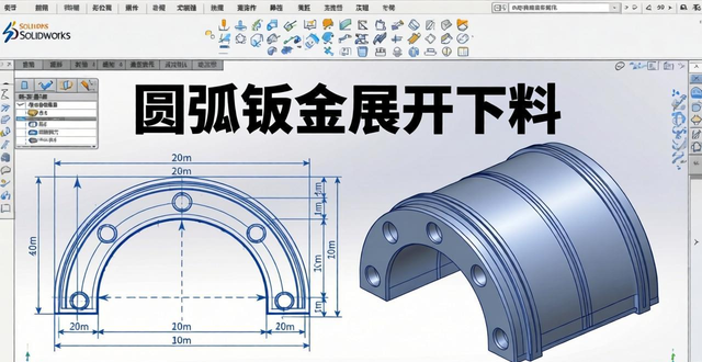 solidworks圆弧板金建模方法_solidworks钣金圆弧面展开_solidworks圆弧钣金展开教程