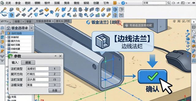 solidworks如何钣金展开图_钣金件绘制方法_基体法兰创建教程