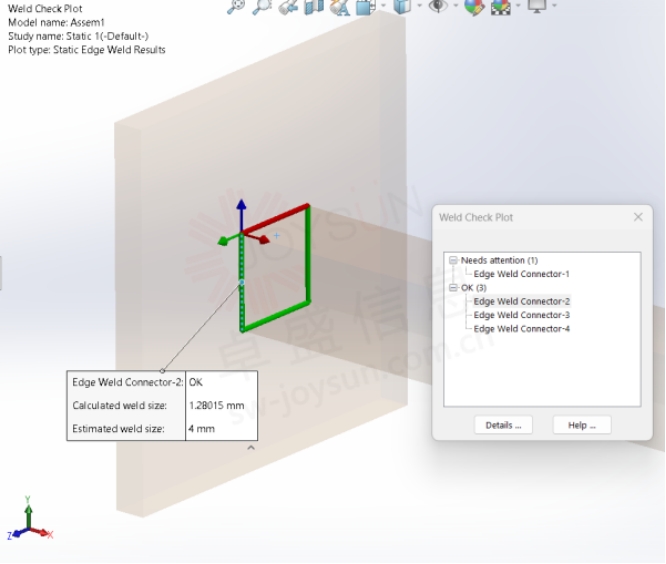 solidworks坡口焊接_角焊缝坡口焊缝_SOLIDWORKS模拟边缘焊缝