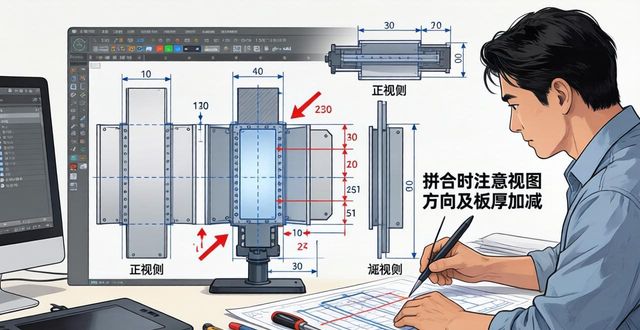 钣金厨房水槽展开画法_钣金展开图绘制步骤_钣金展开图注意事项