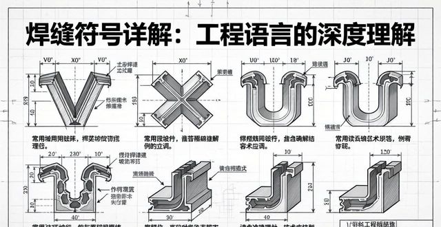 焊缝基本符号详解_焊缝符号标注技巧_焊接坡口图标