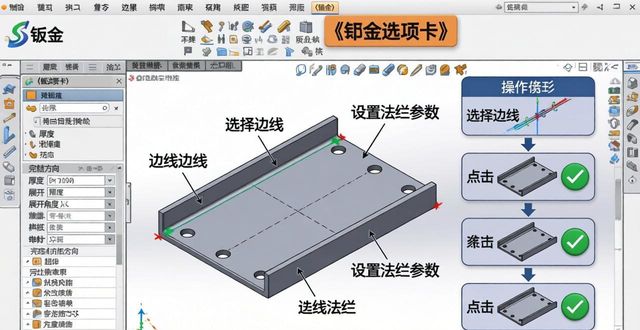 面板钣金展开图_基体法兰创建步骤_钣金件绘制方法