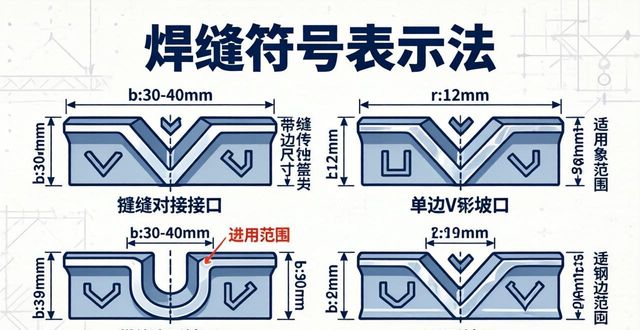 焊缝尺寸符号标注_焊接坡口符号字母_焊缝符号表示法应用示例