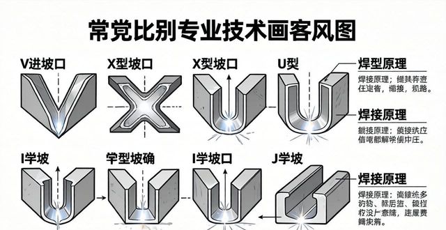 u型焊接坡口_K型V型U型X型坡口介绍_焊接坡口形式图解