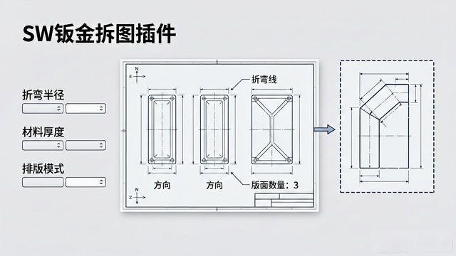 sw炮筒钣金怎么展开_钣金拆图案例教程_sw钣金拆图下料展开