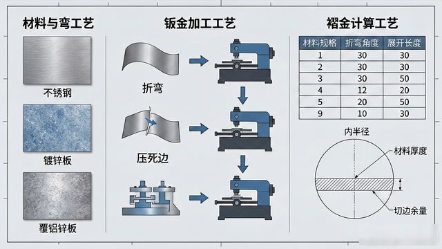 钣金压死边展开_钣金加工折弯压死边工艺_褶边展开计算汇总
