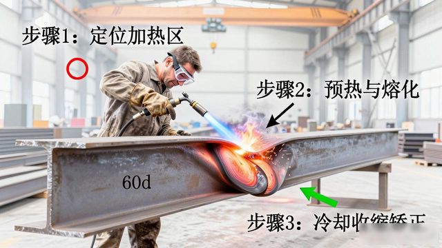 火焰矫正常用方法及温度控制_工字钢的火焰矫正_火焰矫正原理