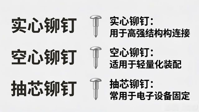 铆钉压铆工具有哪些_铆钉类型_实心铆钉