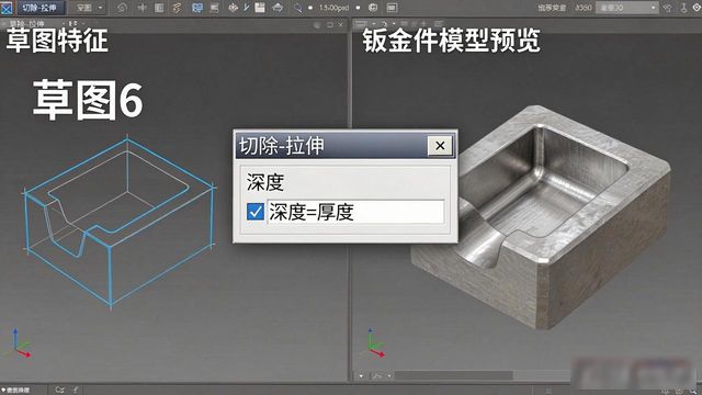 钣金件绘制步骤_钣金件展开与折叠教程_钣金圆角弧形展开