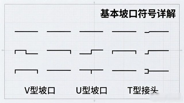焊接图纸坡口符号详解_钢结构焊接符号解读_识别焊接符号