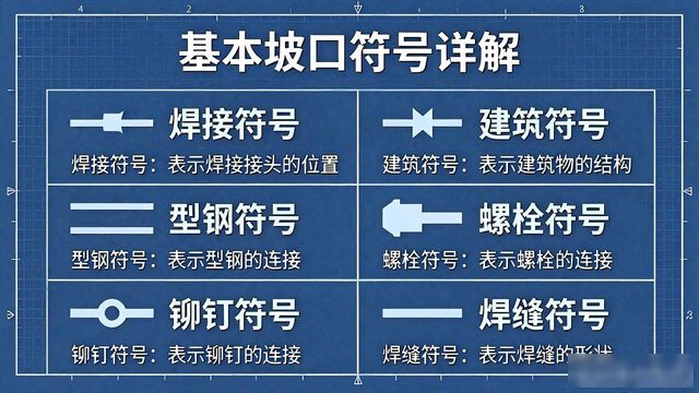 焊接图纸坡口符号详解_钢结构焊接符号解读_各种焊接符号意义