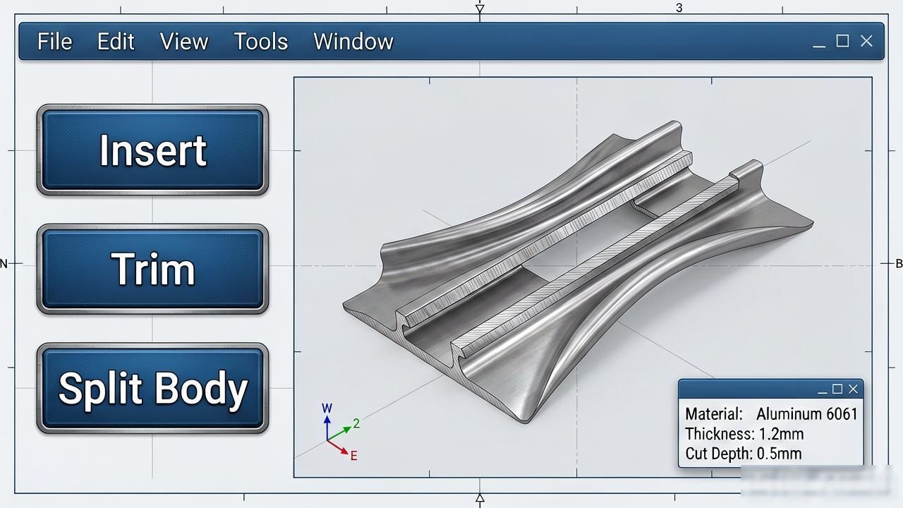 钣金圆弧曲面展开_SolidWorks钣金拆分体展平方法_SolidWorks钣金圆弧缺失部分展开教程