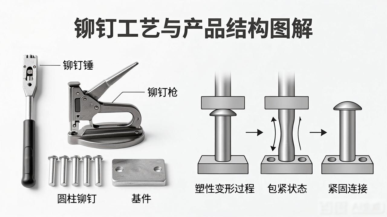 铆钉类型和用途_铆接工艺概念和特点_铆钉压铆工具