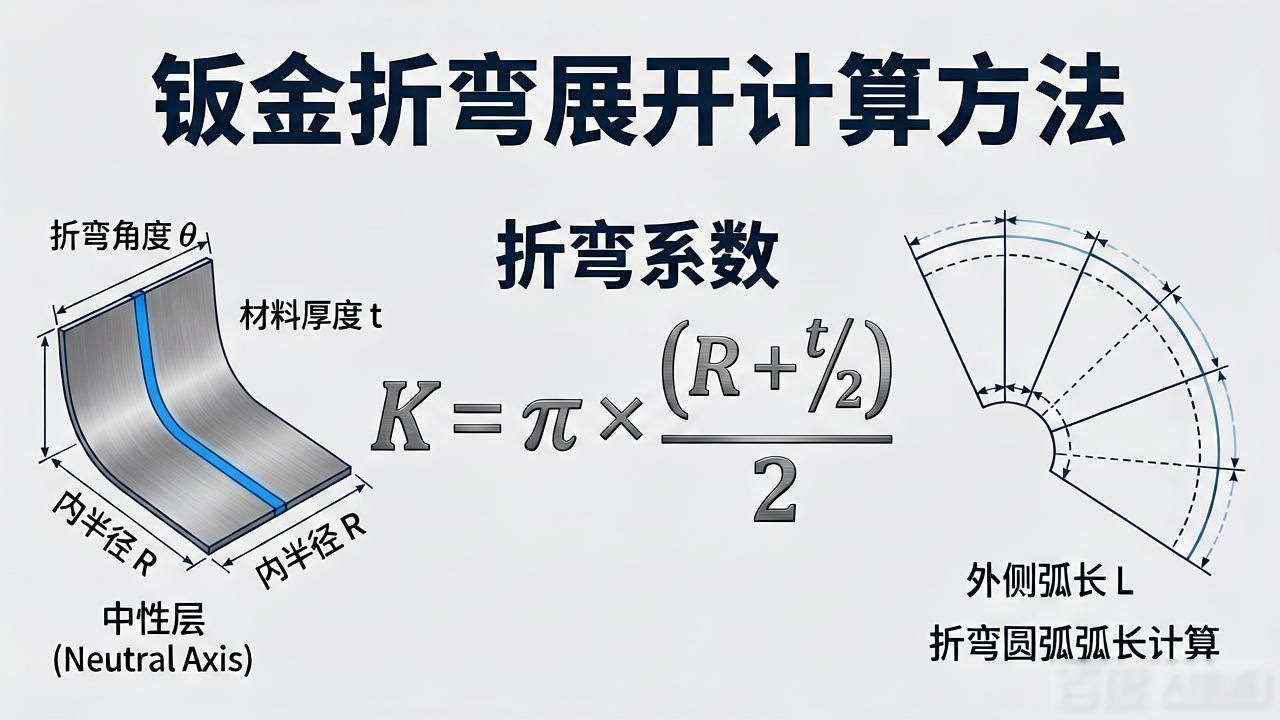 非90度折弯系数计算公式_90度折弯系数计算方法_钣金成型展开怎么计算
