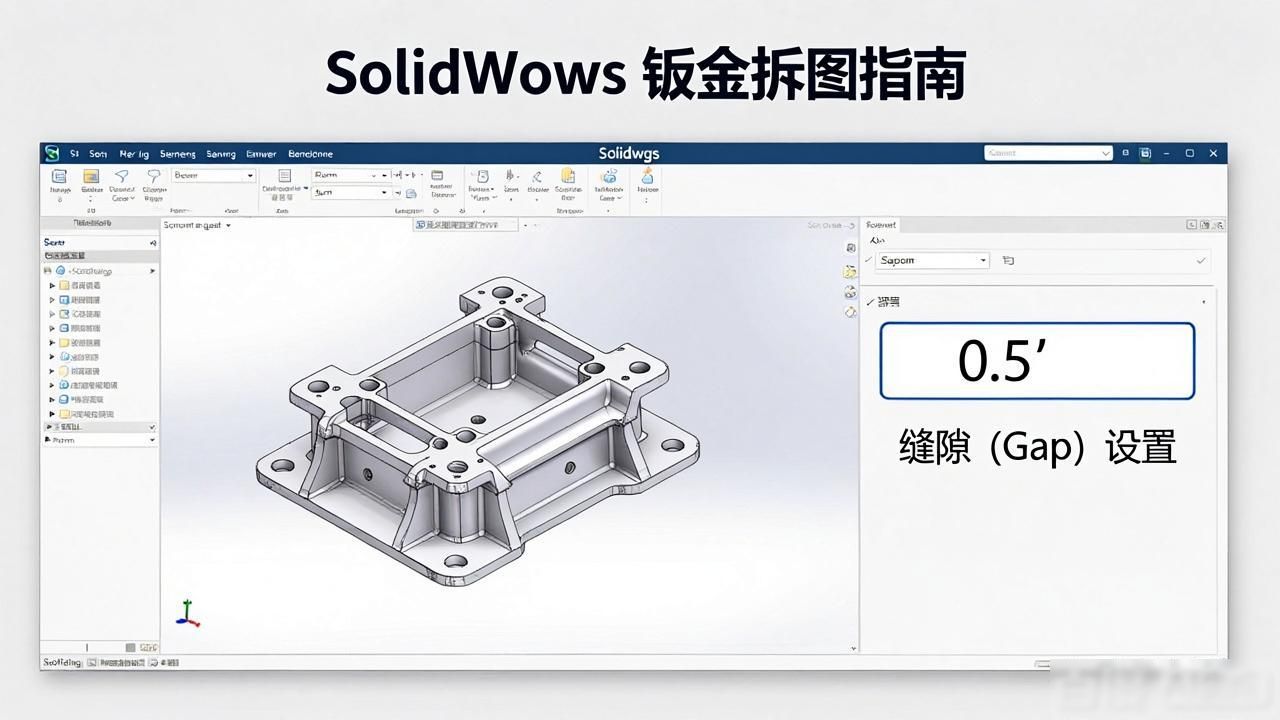 钣金展开图画法视频_自学钣金拆图_切割线转换钣金
