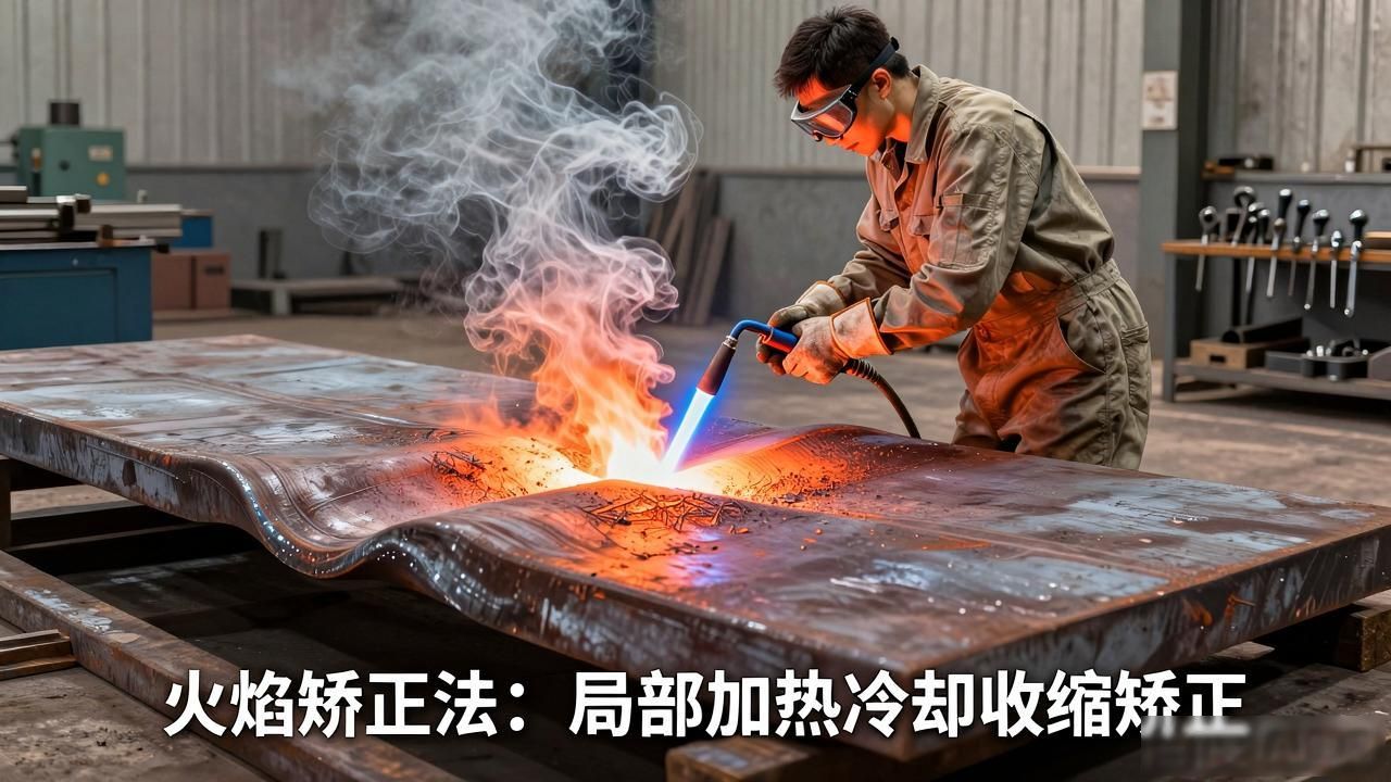 钢构件矫正技术_钢材矫正方法_钢板火焰矫正法