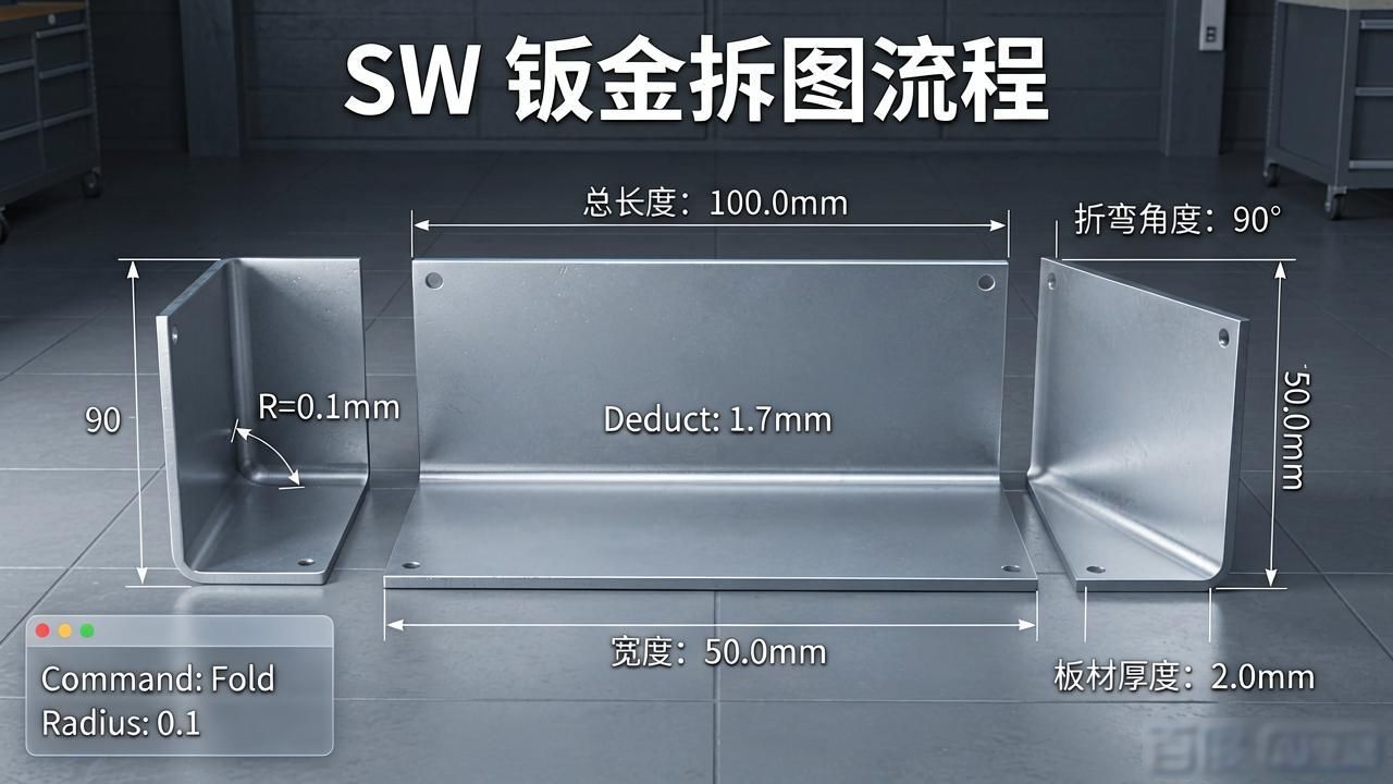sw钣金拆图下料展开_钣金拆图案例分割命令_sw展开钣金方法