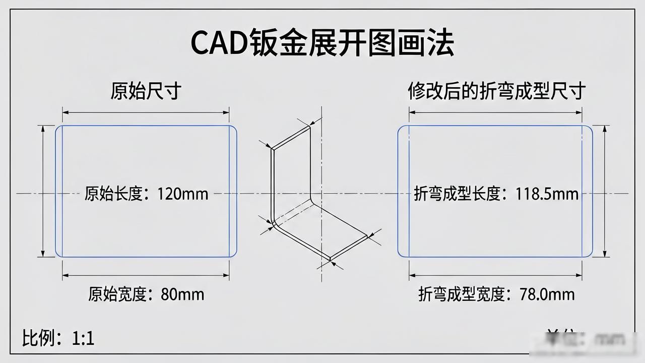 CAD手工绘制钣金展开图_钣金加工CAD图纸绘制_钣金小件展开图纸
