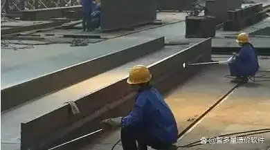 钢板切割变形火焰矫正_H型钢柱梁撑焊接变形_钢结构焊接变形矫正