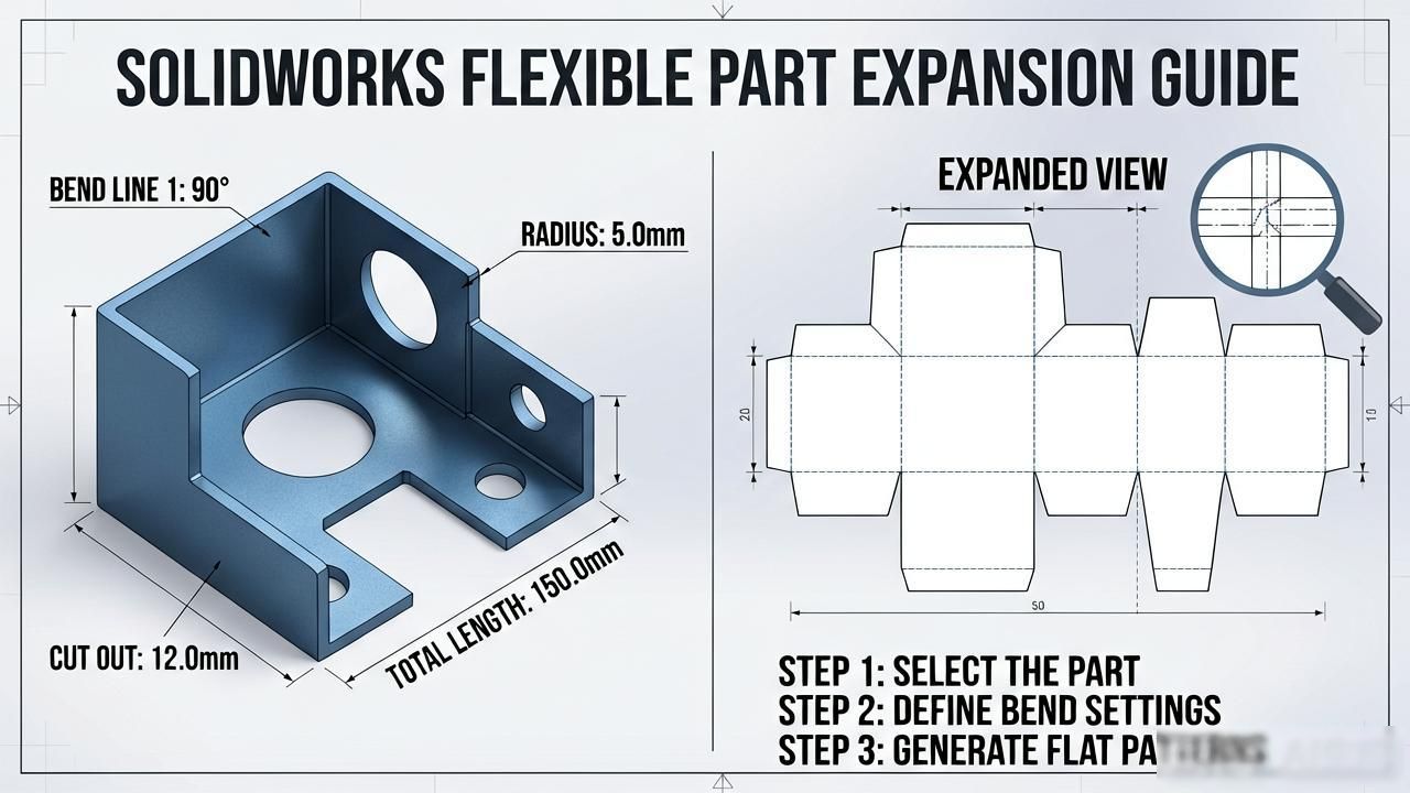 SolidWorks钣金展开教程_钣金折弯系数设置_solidworks钣金展开面丢失