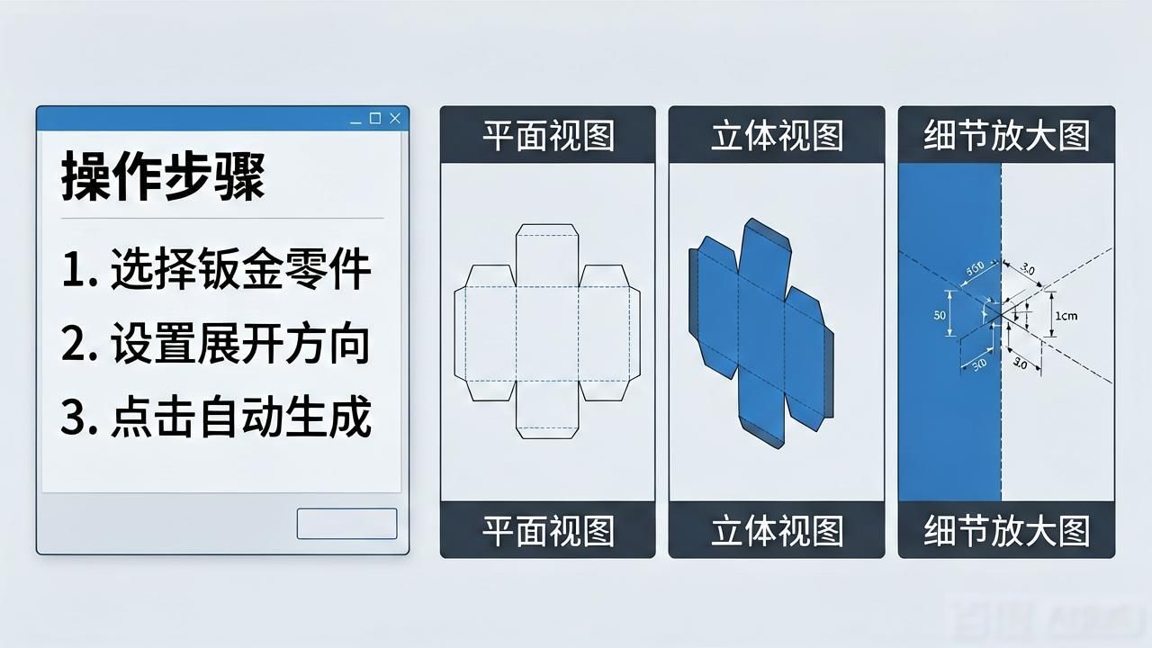 中望3D钣金展开教程_中望3D自动生成钣金展开图_钣金展开软件都有哪些