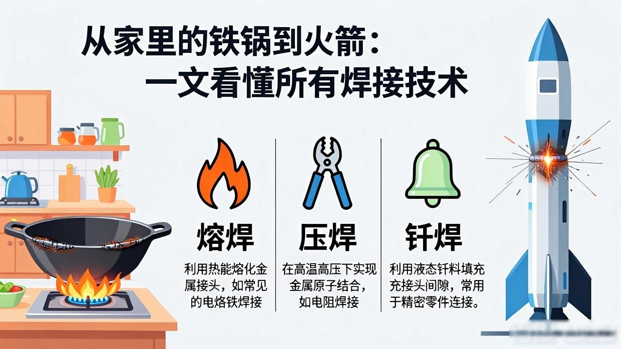从家里的铁锅到火箭：一文看懂所有焊接技术，新手也能秒懂-铆焊老刘铆工焊工笔记