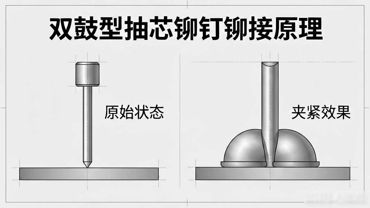 铆钉枪盲拉钉铆接步骤_铆钉拉铆工具图片大全_盲铆钉铆钉枪安装过程