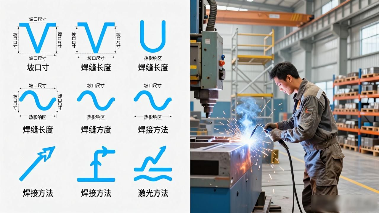 焊接符号标注方法_钢结构焊缝符号含义_焊接符号补充符号