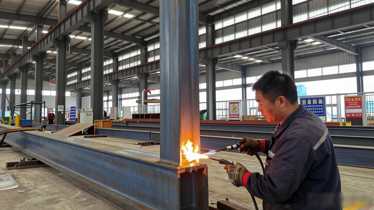 H型钢柱梁撑火焰矫正方法_h型钢变形火焰矫正_钢结构焊接变形火焰矫正施工方法