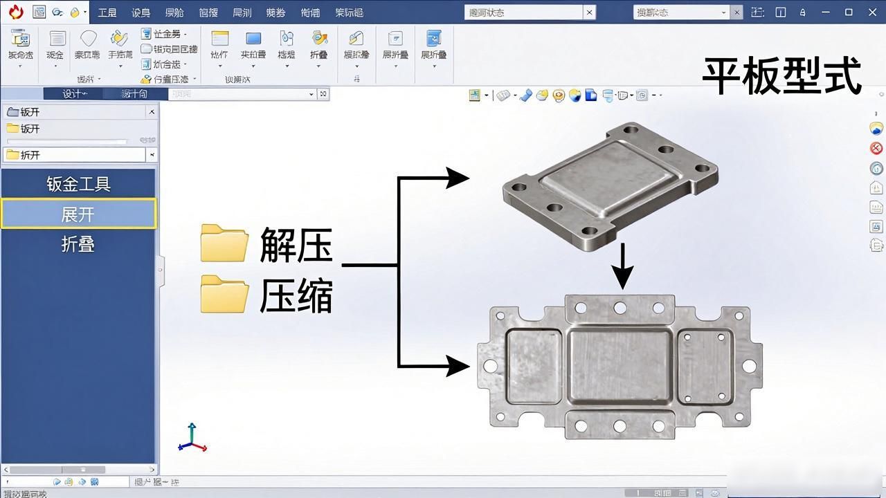 solidworks教程–钣金的展开和折叠怎么使用-铆焊老刘铆工焊工笔记