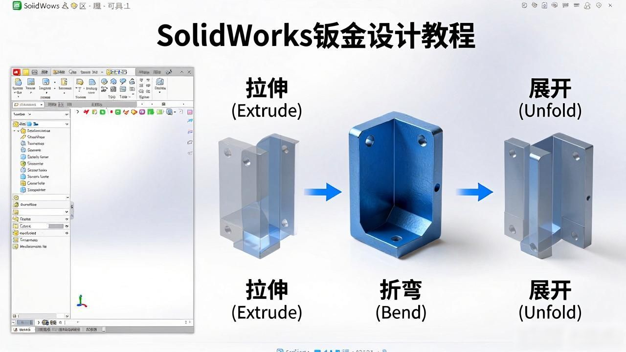 钣金展开图解步骤_solidworks钣金展开图操作_solidworks钣金折叠功能使用