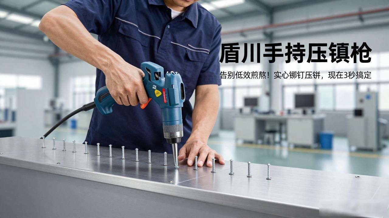 钢结构安装快速压铆方案_压铆工具架_重型设备实心铆钉压铆枪