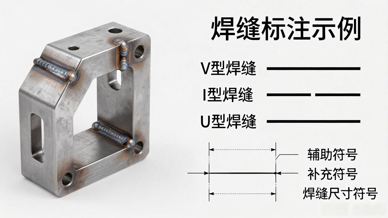 机械厂焊接图纸符号_符号标注法_焊缝标注方法