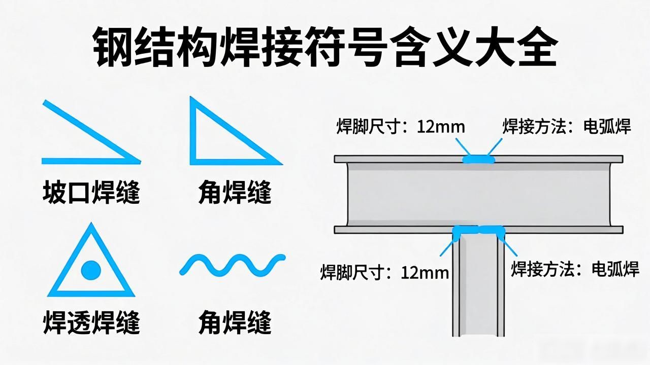 钢结构焊缝符号含义_焊接符号标注方法_机械厂焊接图纸符号