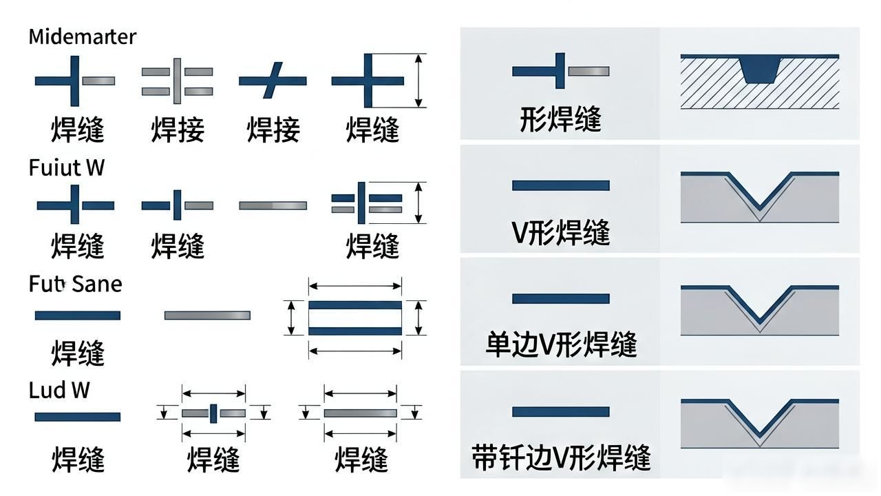 焊接坡口符号_焊接符号标注方法_焊接接头基本形式