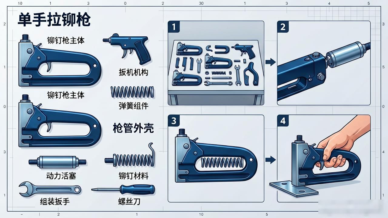 家用DIY拉铆工具_力臂调节功能_单手拉铆枪