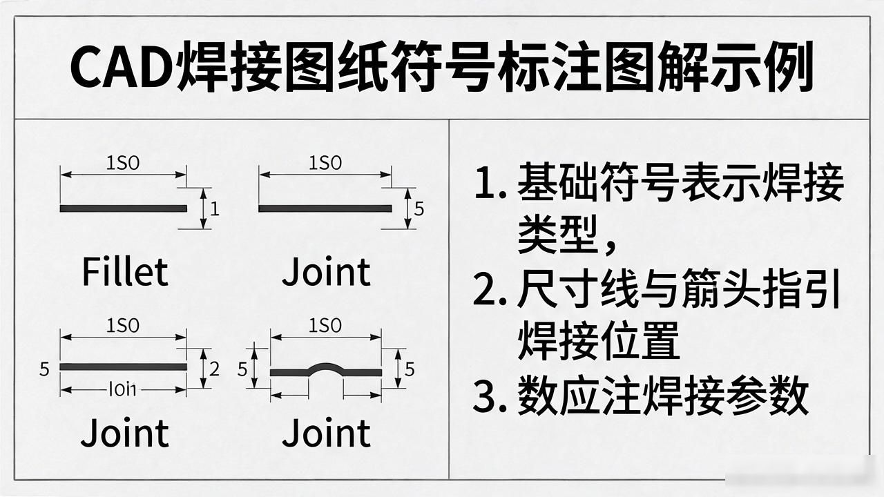 CAD焊接图纸符号标注图解示例-铆焊老刘铆工焊工笔记