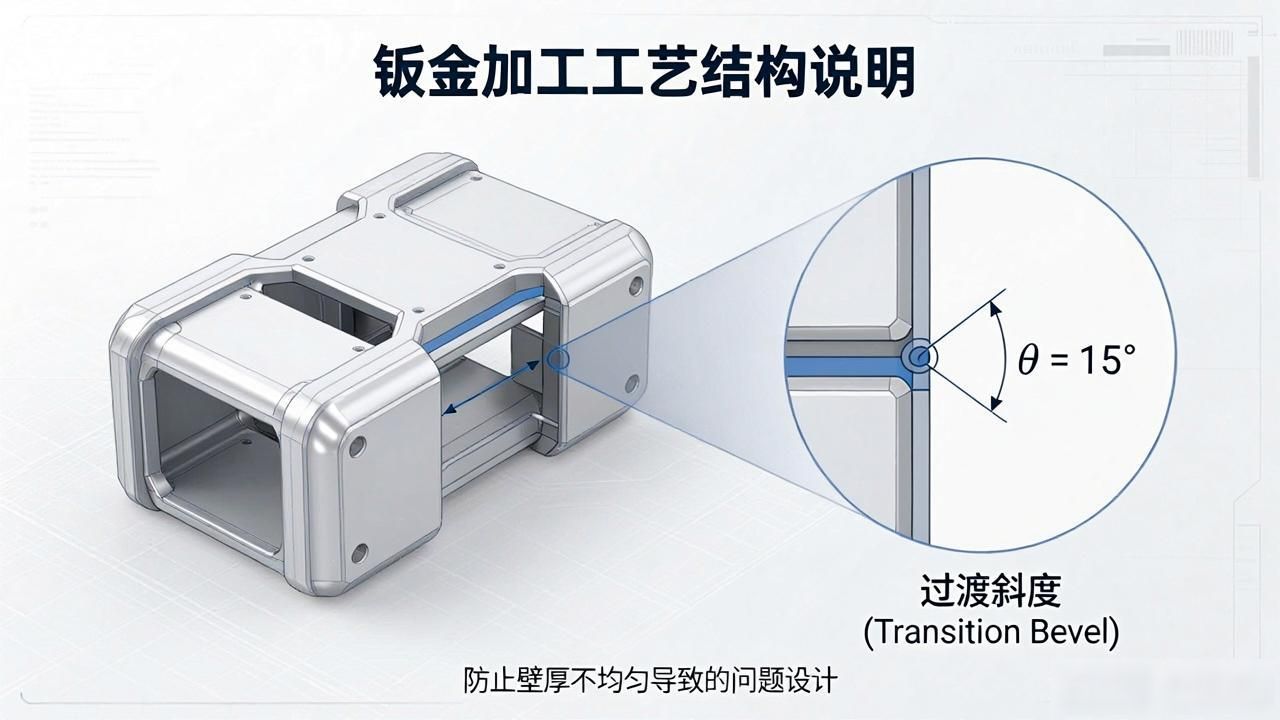 钣金加工件壁厚设计_钣金不同角度展开_钣金加工工艺结构