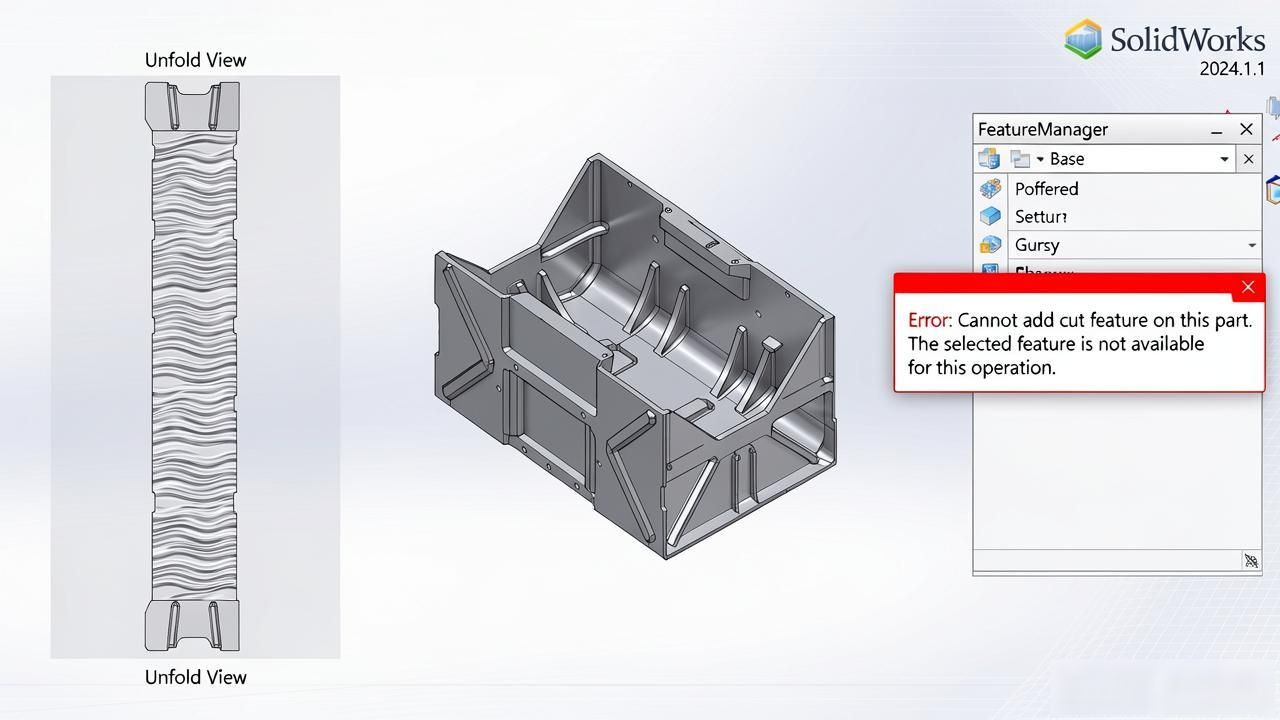 SolidWorks钣金展平展开区别_展平命令使用场景_SolidWorks出钣金展开图