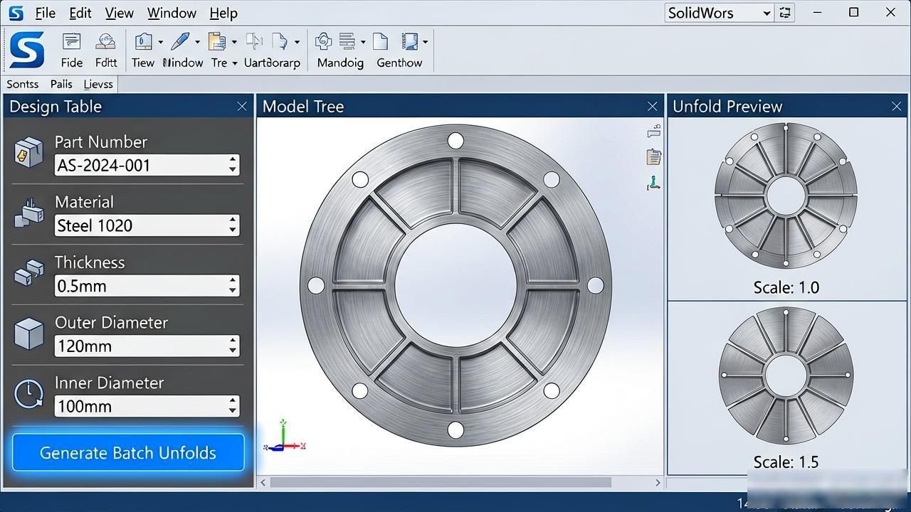 SolidWorks出钣金展开图_SolidWorks高效生成钣金工程图方法_SolidWorks钣金展开图绘制技巧