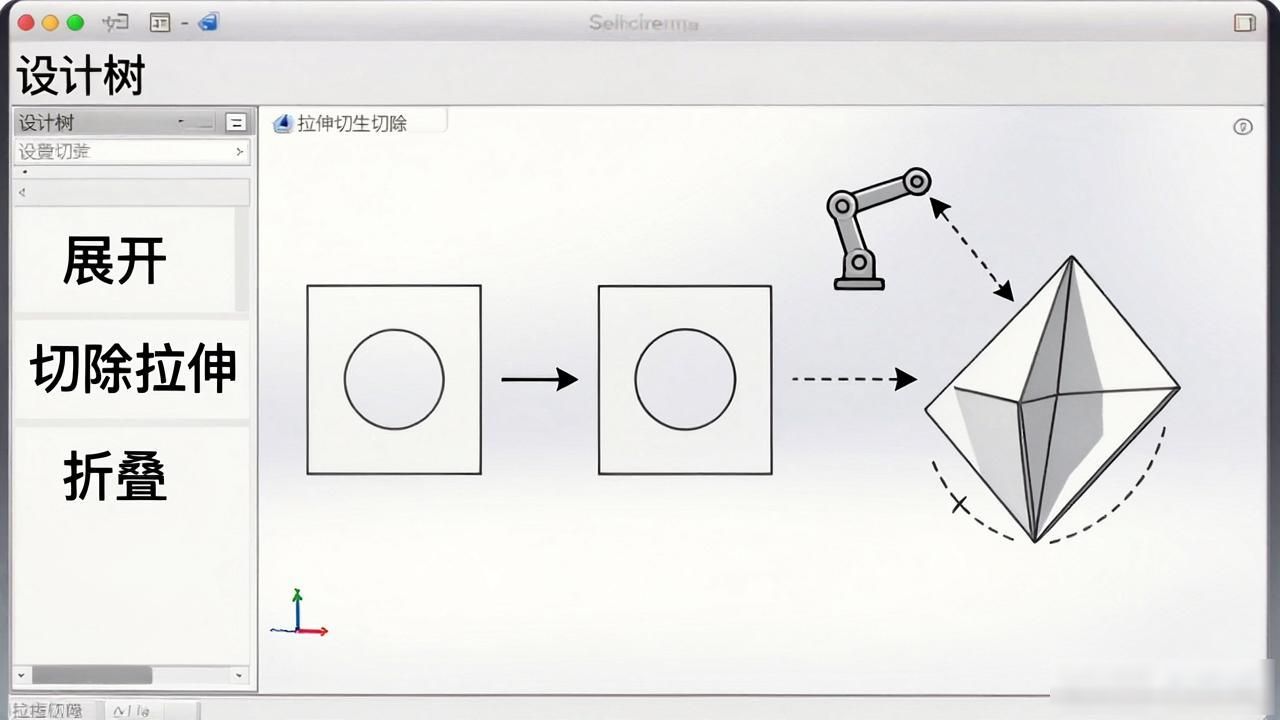 solidworks钣金展开图操作_solidworks的钣金展开_solidworks钣金折叠功能使用